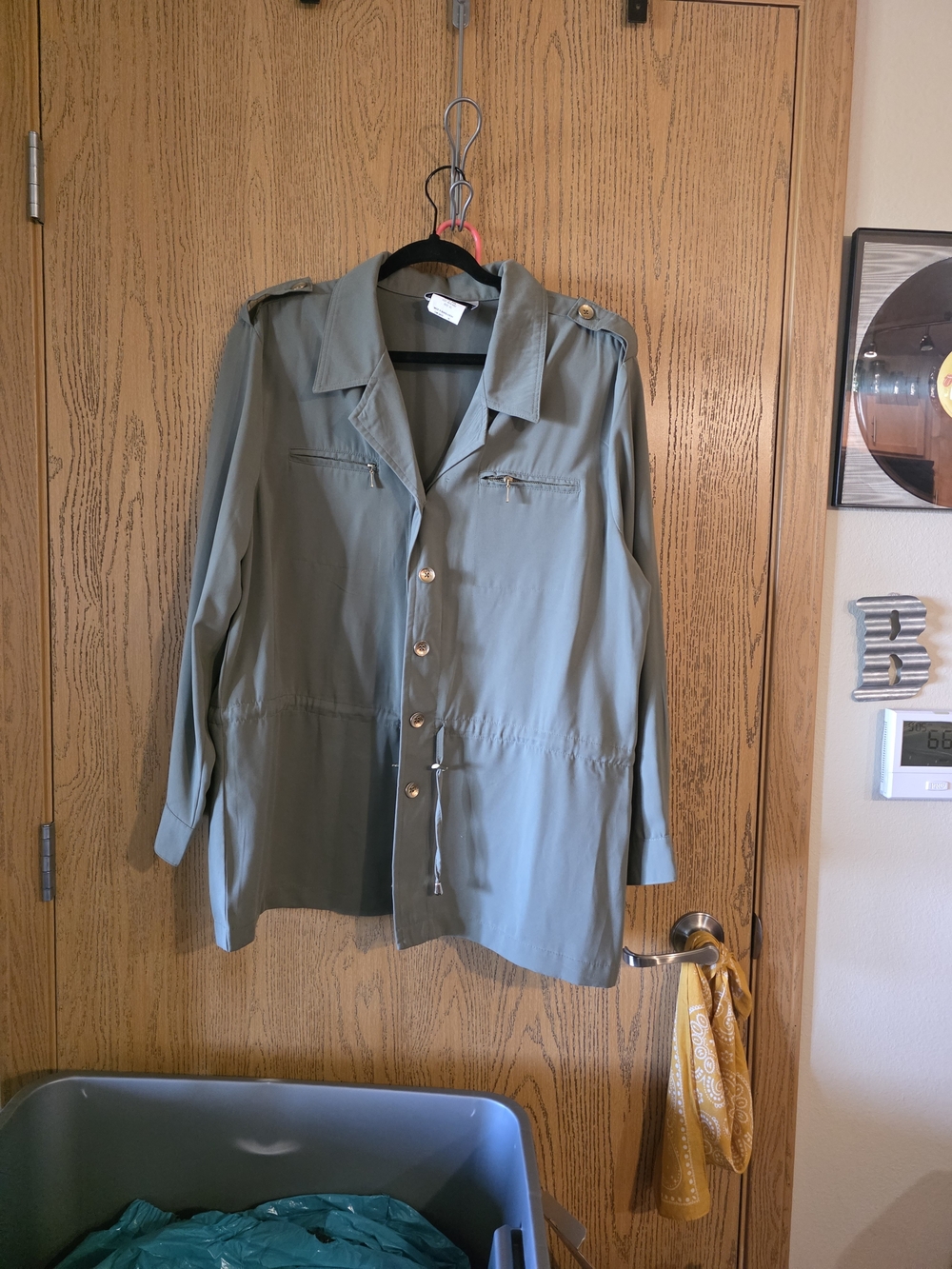 Olive Green Utility Button-Up Jacket